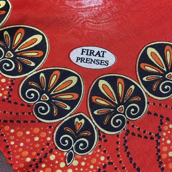 Firat Prenses Sheer Red Neck Scarf Made in Turkiye M013 L36" X W36" - Picture 3 of 10